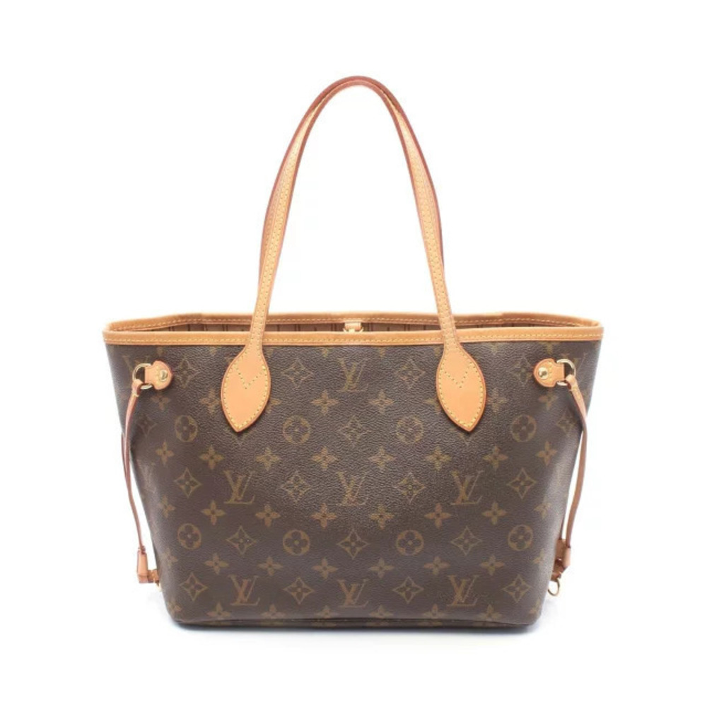 Louis Vuitton Neverfull Monogram Tote Bag Canvas Leather Brown